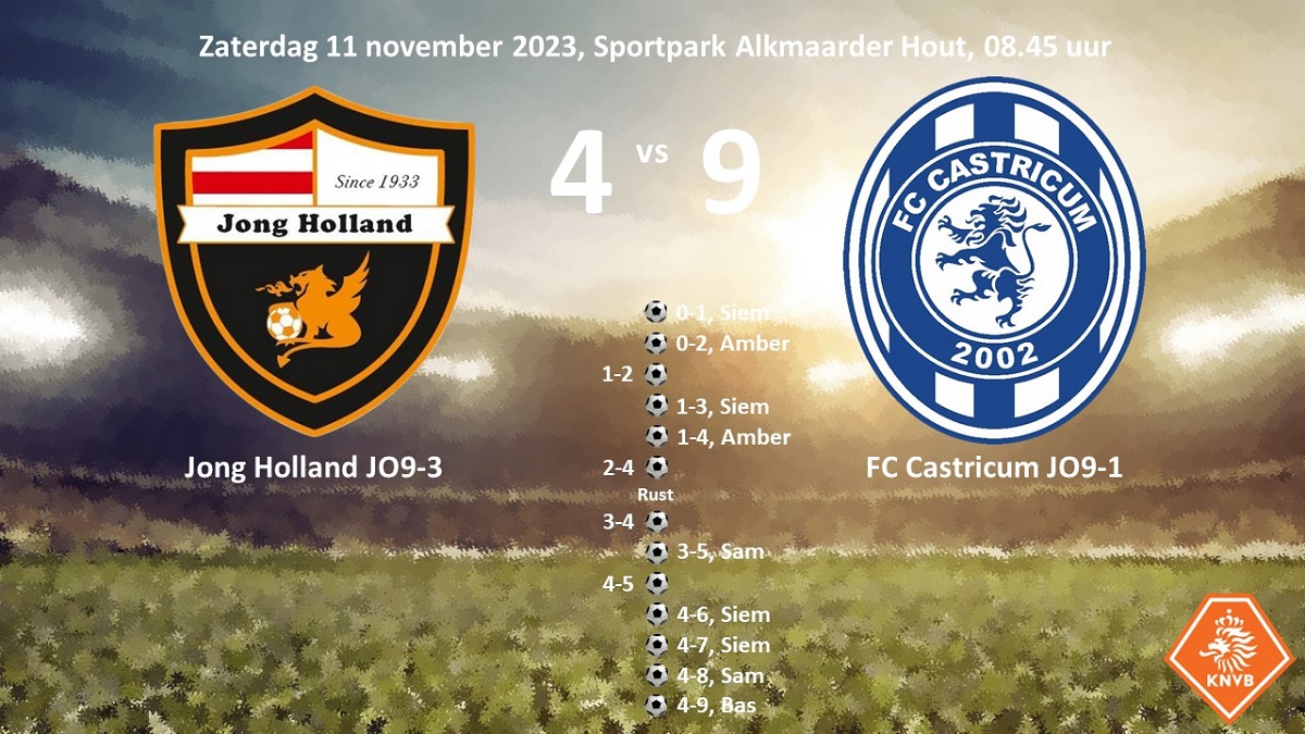 FCC JO9-1 NEEMT PUNTEN MEE VANUIT ALKMAAR