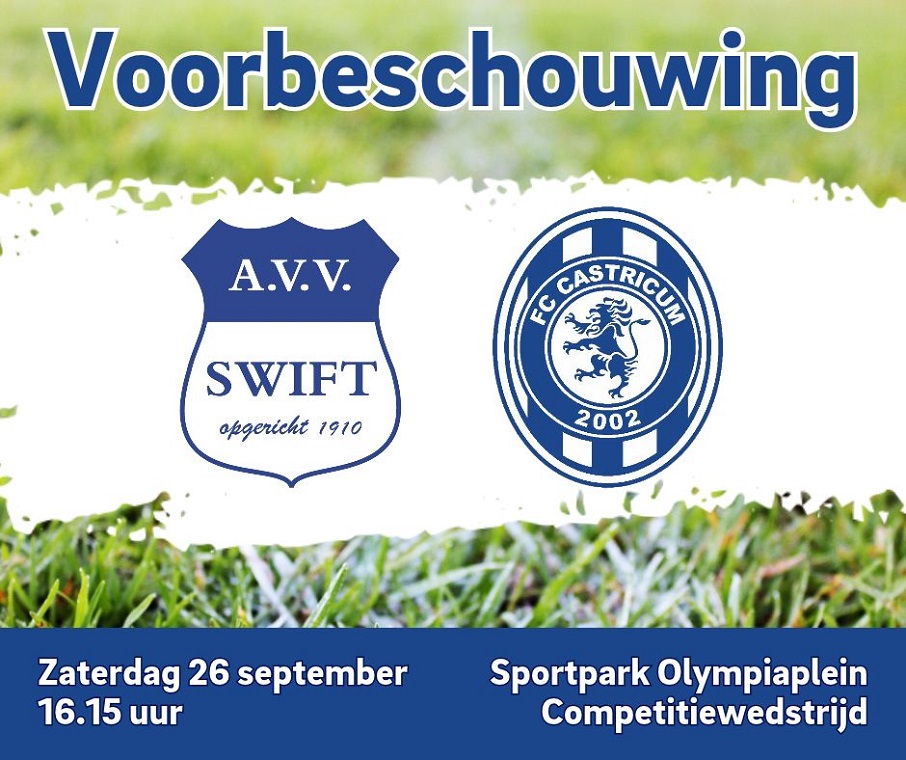 VOORBESCHOUWING A.V.V. SWIFT VR1 - FC CASTRICUM VR1