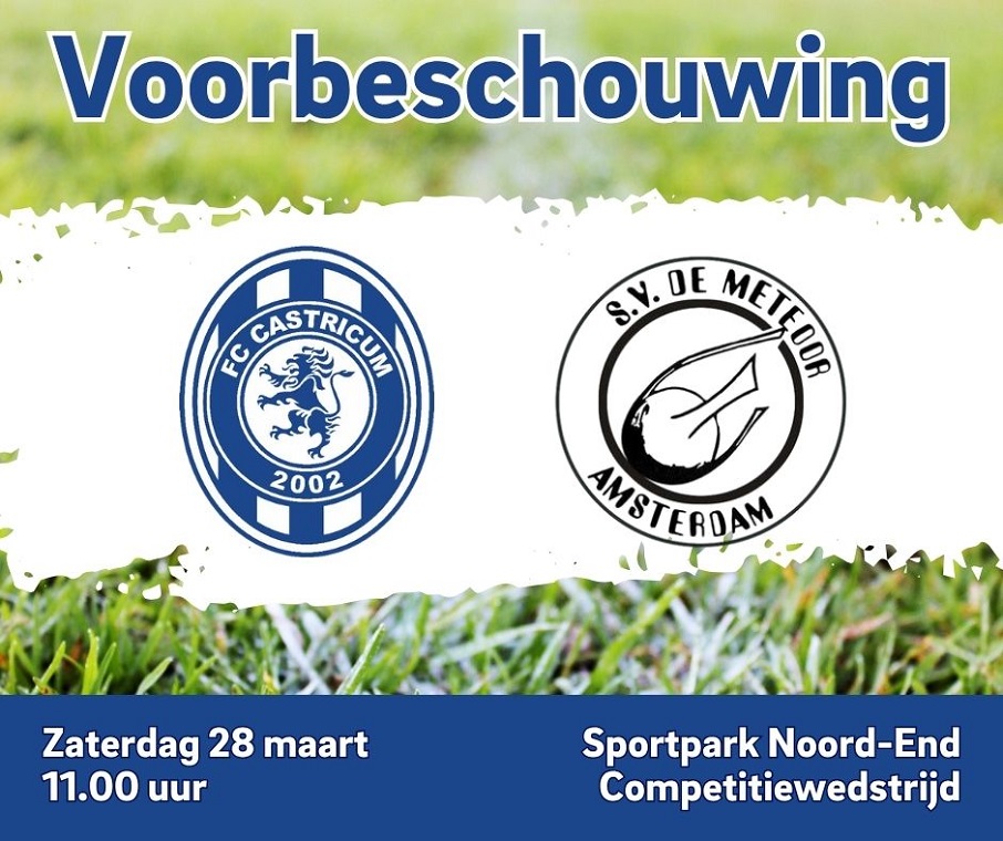 VOORBESCHOUWING FC CASTRICUM VR1 – SV DE METEOOR VR1