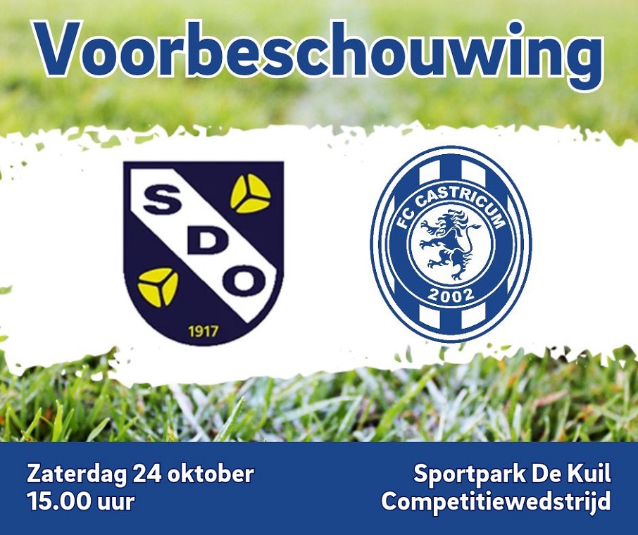 FC CASTRICUM VR1 STAAT VOOR BELANGRIJKE UITWEDSTRIJD TEGEN SDO