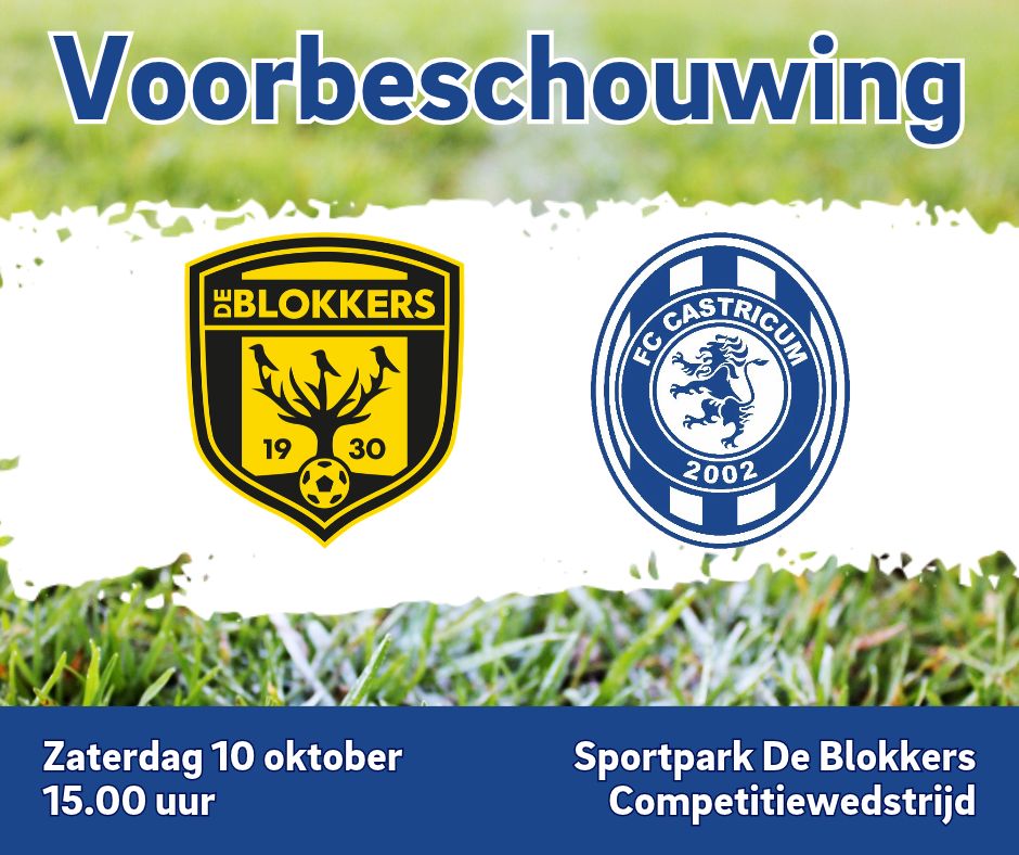 VOORBESCHOUWING DE BLOKKERS VR1 - FC CASTRICUM VR1