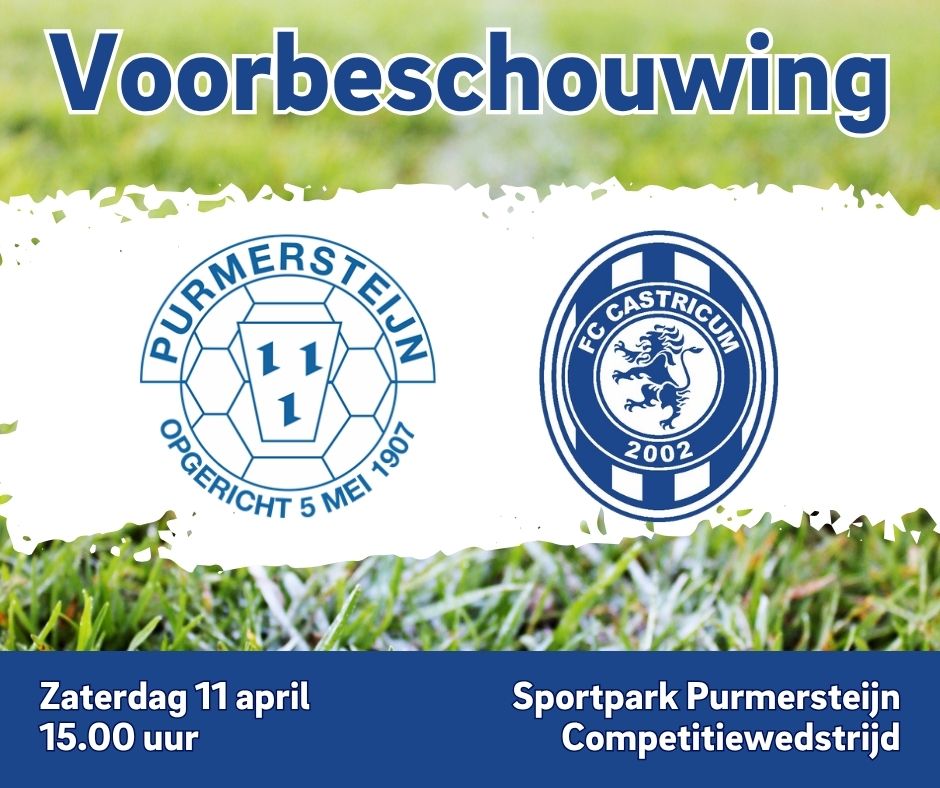 Voorbeschouwing Purmersteijn VR1 - FC Castricum VR1